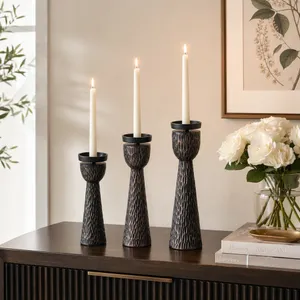 GARNERFORD SET OF 3 BLACK CANDLE HOLDER 16 (IN) 10