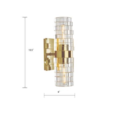 Murano 13.5″ High 2-Light Sconce - Satin Brass