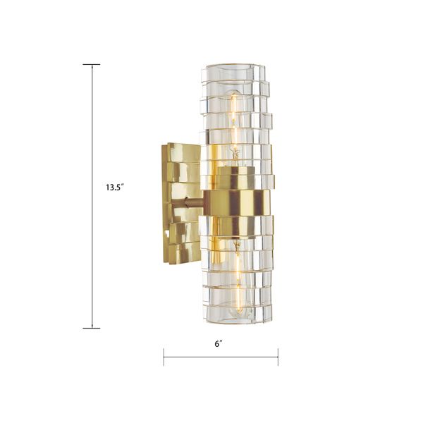 Murano 13.5'' High 2-Light Sconce - Satin Brass