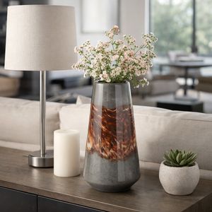 EVERTONVALE BLACK GLASS VASE 17 (IN) 2