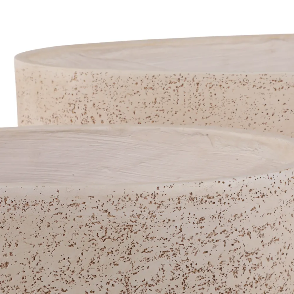 S/2 18/22" OBLONG CEMENT TEXTURE RESIN PLANTERS