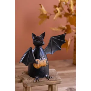 Recycled Metal Bat Holding a Pumpkin 2