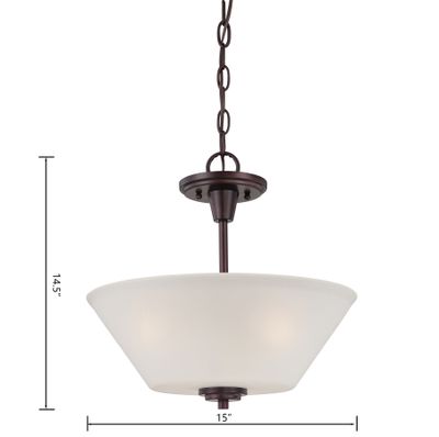 Pittman 15'' Wide 2-Light Semi Flush Mount - Sienna Bronze