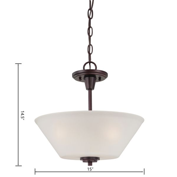 Pittman 15'' Wide 2-Light Semi Flush Mount - Sienna Bronze