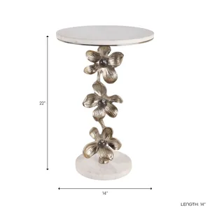 ETHANLAKE WHITE TABLE 22 (IN) 8