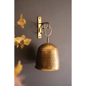 Antique Brass Bell and Wall Bracket 1