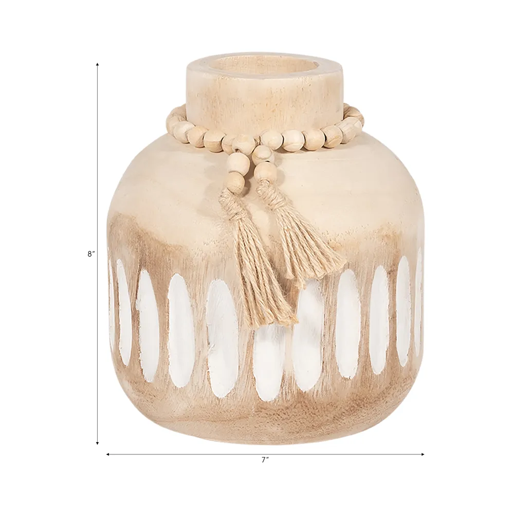 PEARLLAND BROWN VASE 8 (IN)