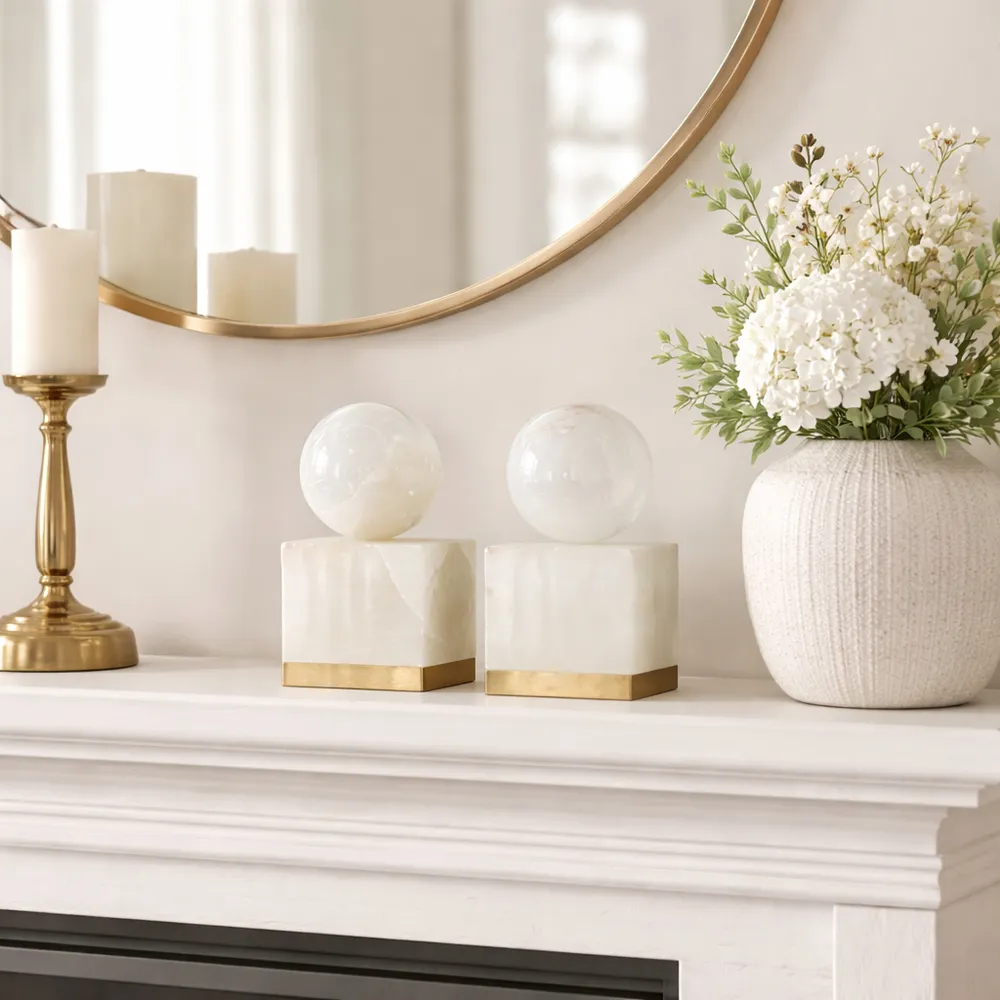 HEATHBURN SET OF 2 WHITE DECOR 6 (IN)