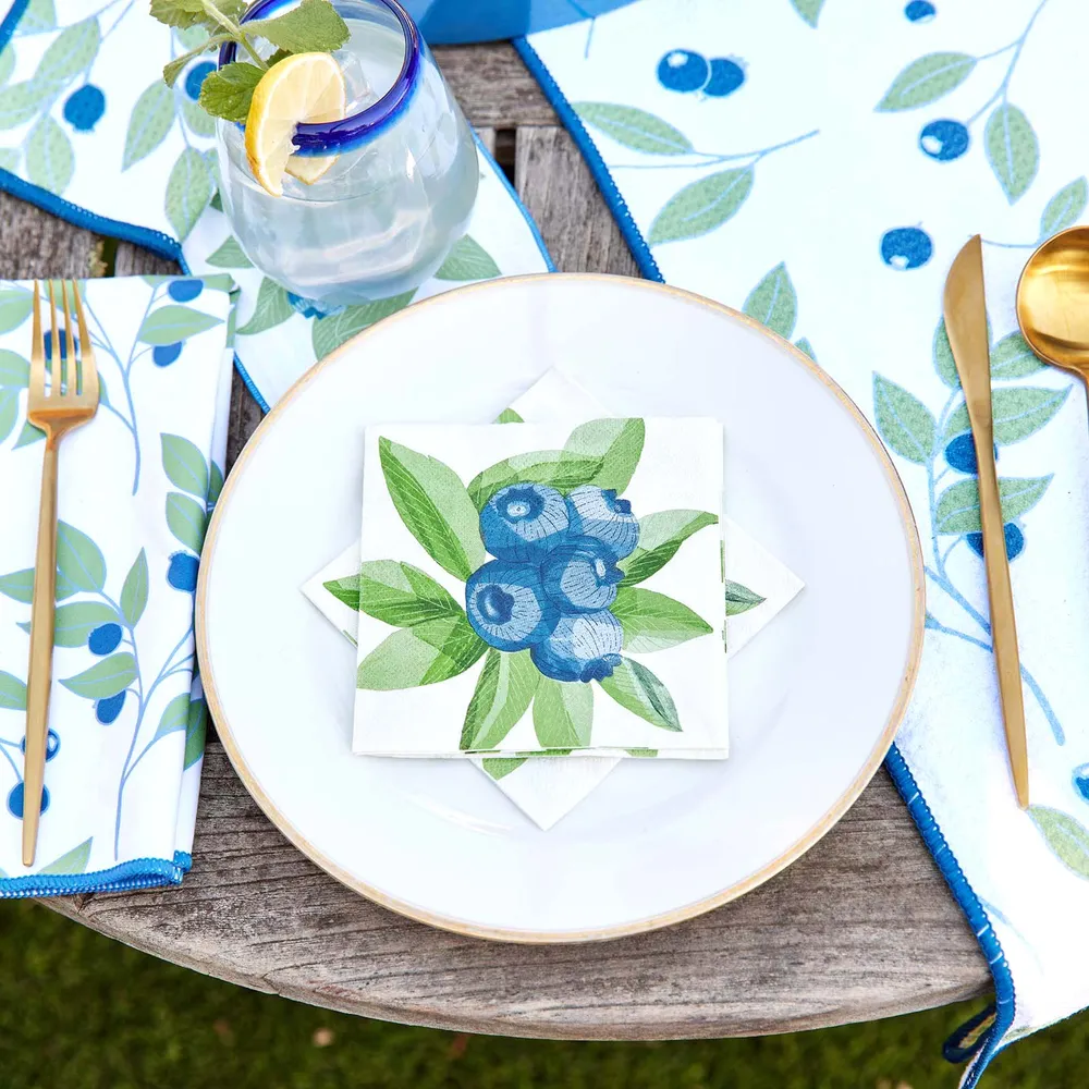 Blueberry Bunch Paper Cocktail Napkins (Pack of 25)