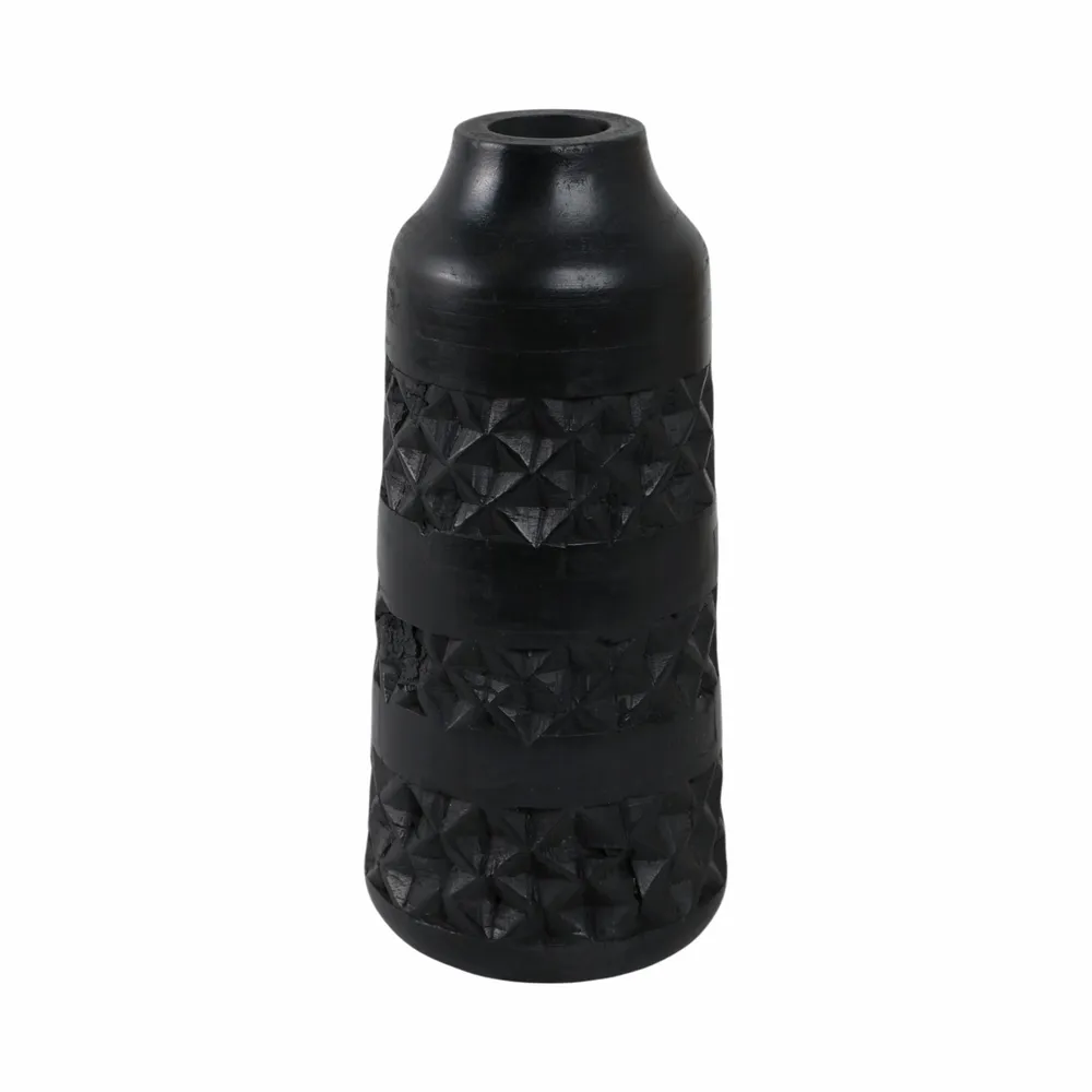HENDONSTONE BLACK VASE 12 (IN)