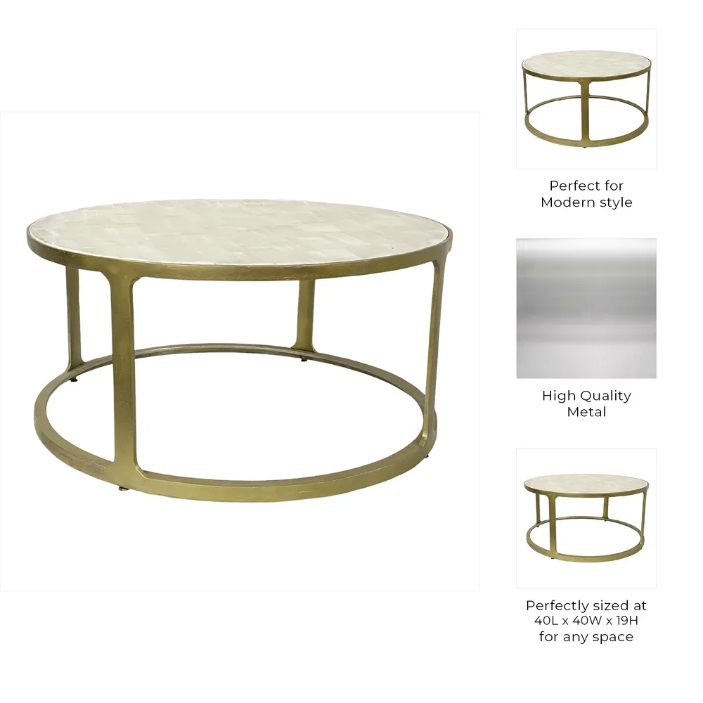NELSONWAY GOLD COFFEE TABLE 20 (IN)