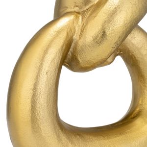 METAL,11"H,BROAD KNOT RING SCULPTURE,GOLD 5
