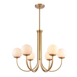 Caroline 32'' Wide 6-Light Chandelier - Brushed Gold 1
