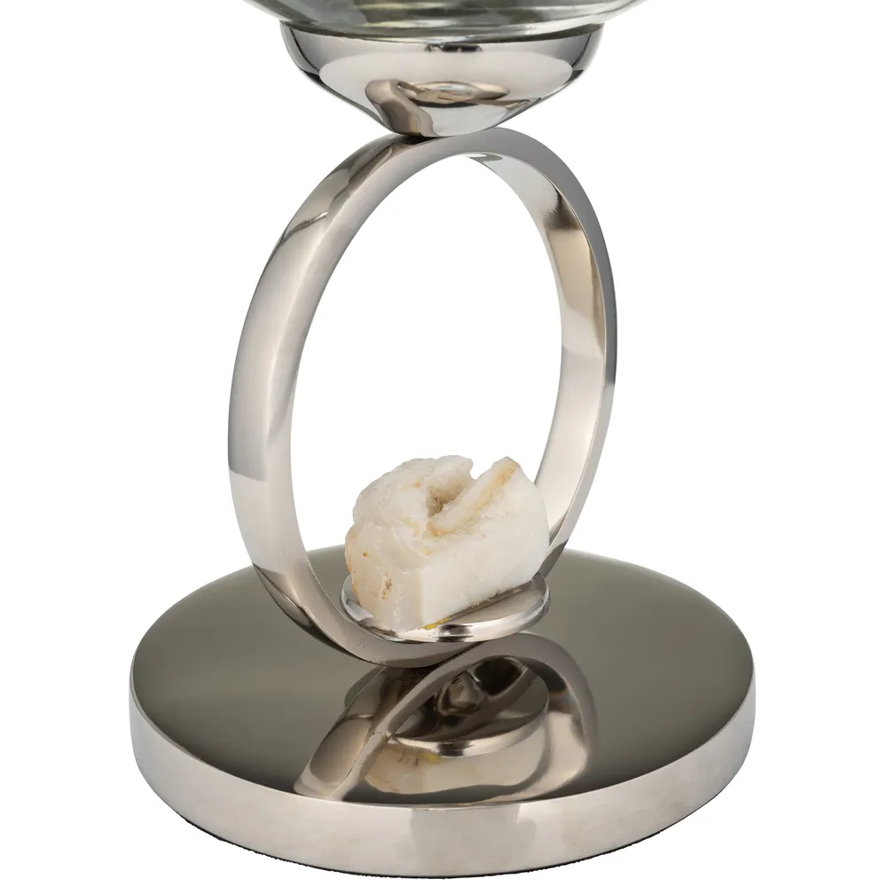 ROCKWIND WHITE GLASS VASE 21 (IN)