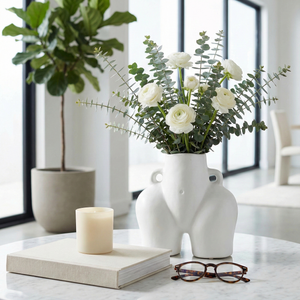 GLOVERSIDE WHITE VASE 8 (IN) 11