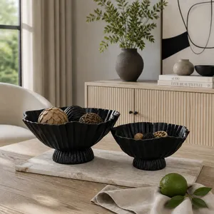 BREEVALE SET OF 2 BLACK BOWLS 7 (IN) 10