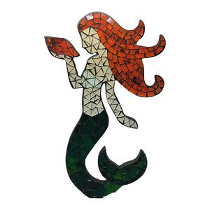 15-3/4" MOSAIC MERMAID W/SHELL PLAQUE 1