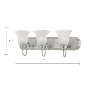 Whitmore 24'' Wide 3-Light Vanity Light - Satin Pewter 2