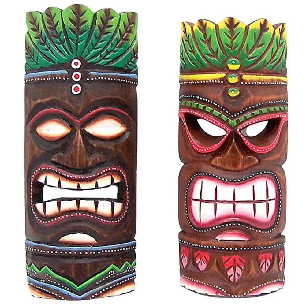 12" CLASSIC TIKI MASK 2-ASST