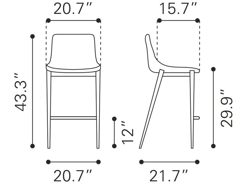 Magnus Barstool Black & Walnut 11