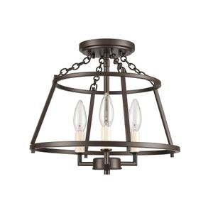 Joanie 13'' Wide 3-Light Semi Flush Mount - Old Bronze 2