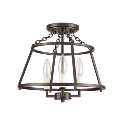 Joanie 13″ Wide 3-Light Semi Flush Mount - Old Bronze