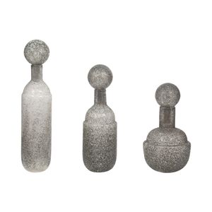 BURTONBURN SET OF 3 GRAY GLASS VASES 18 (IN) 5