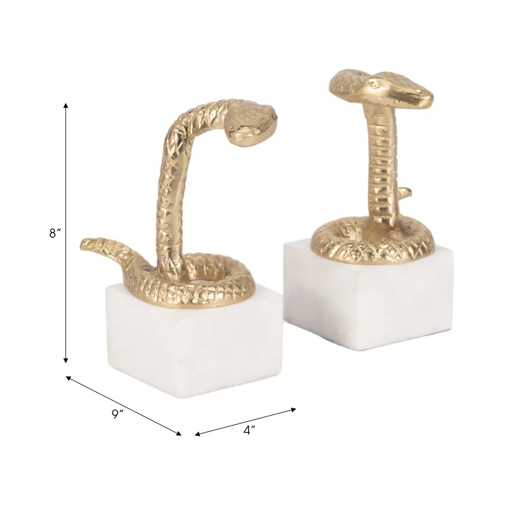 COLEROSE SET OF 2 GOLD BOOKENDS 8 (IN)
