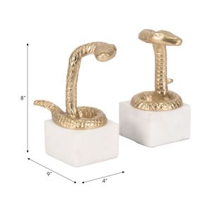 COLEROSE SET OF 2 GOLD BOOKENDS 8 (IN) 8