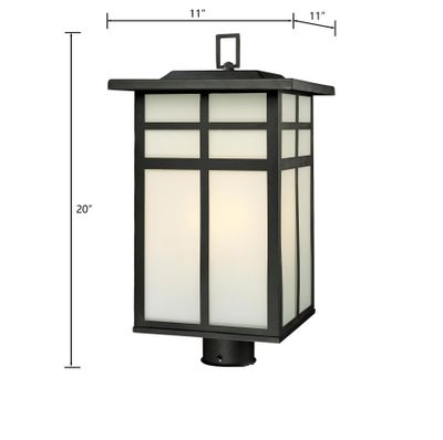 Mission 20'' High 3-Light Outdoor Post Light - Black