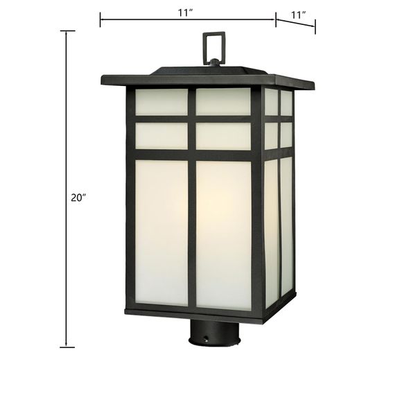 Mission 20'' High 3-Light Outdoor Post Light - Black