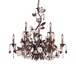 Cristallo Fiore 33'' Wide 9-Light Chandelier - Bronze 1