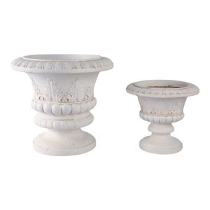 FLEMMINGOAK SET OF 2 IVORY PLANTER 21 (IN) 3
