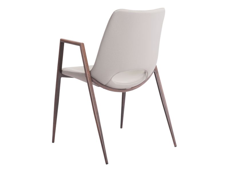Desi Dining Chair Beige & Walnut 6