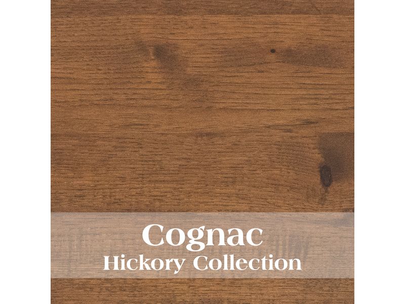 Hickory Log Open Vanity with Shelf - Slab Style Top - Cognac - Liquid Glass 3