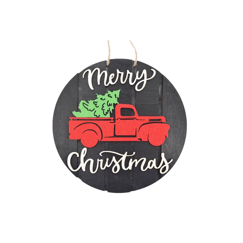 8" Merry Christmas Truck Ornament