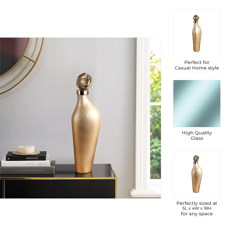 BAKERSHAW GOLD GLASS VASE 18 (IN)