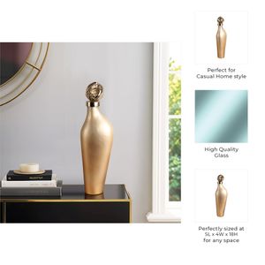 BAKERSHAW GOLD GLASS VASE 18 (IN) 11