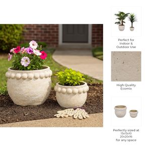 CASTONBURN SET OF 2 WHITE PLANTER 16 (IN) 11