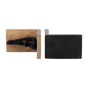 NICOLEMILL SET OF 2 BROWN BOOKENDS 7 (IN) 7