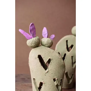 Set of 2 Prickly Pear Clay Luminaries 3