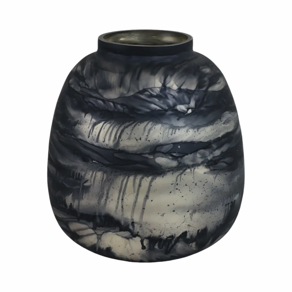 CLYDEBURN BLUE GLASS VASE 13 (IN)