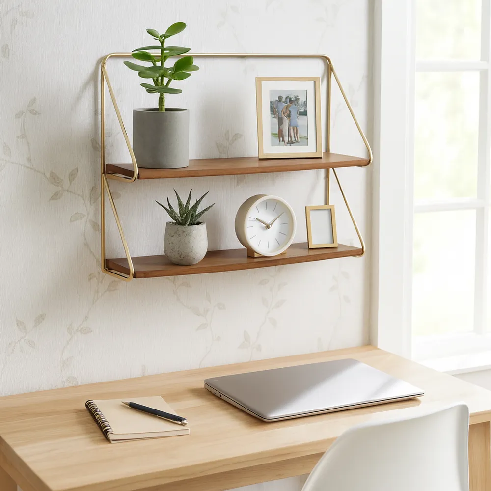 LUCASDALE GOLD WALL SHELF 17 (IN)
