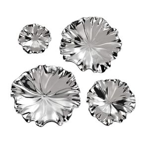 Petal Dimensional Wall Art - Set of 4 Silver 1