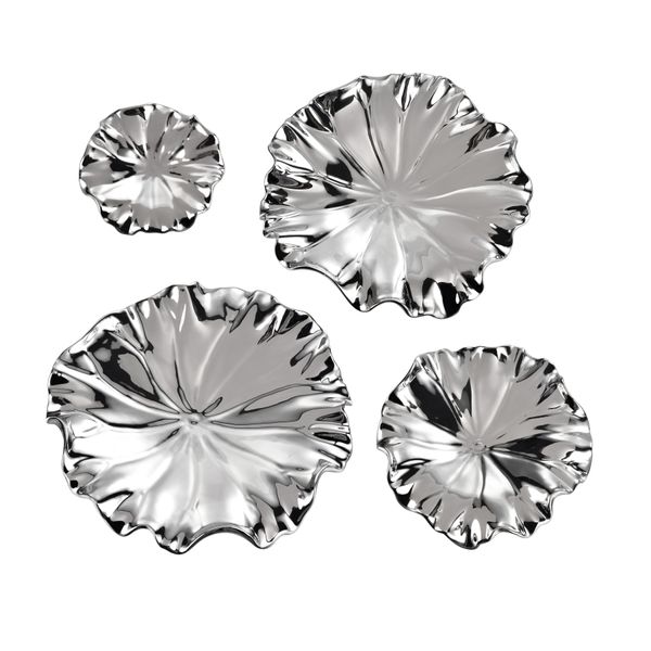 Petal Dimensional Wall Art - Set of 4 Silver