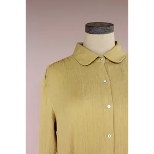 Long-Sleeve Buttondown Dress with Pockets - Pistachio 4