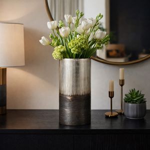 ARLOROSE SILVER GLASS VASE 13 (IN) 12
