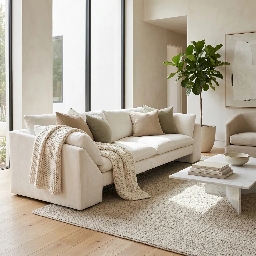 HATTONLAKE WHITE SOFA 32 (IN)