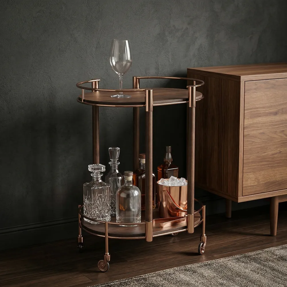 GUNNARWAY BRONZE BAR CART 30 (IN)