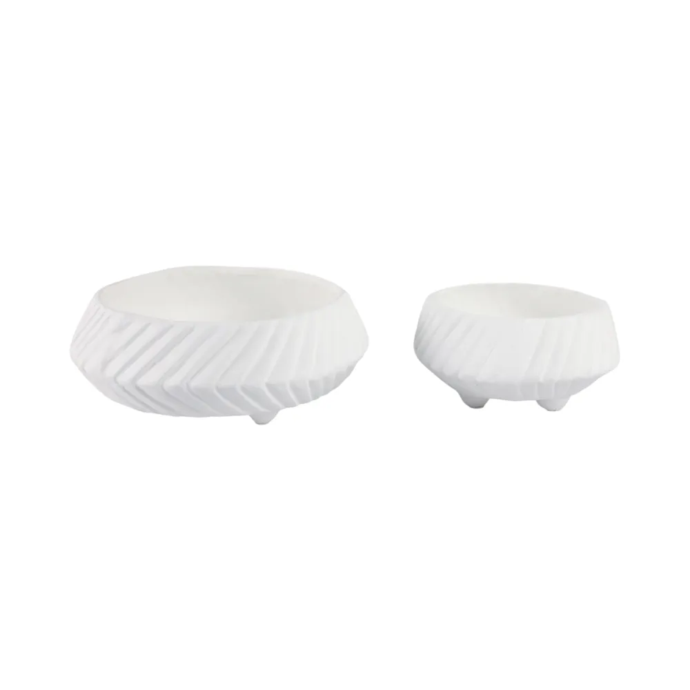 GILBERTRUN SET OF 2 WHITE BOWLS 6 (IN)